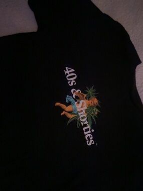 Zumiez Black 40s & Shorties Graphic Tee with Tropical Print